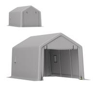 Carport - abri voiture extérieur - Outsunny - 3 x 5,2 m - avec porte enroulable amovible - pour voiture, camion, bateau - gris