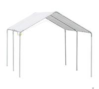 Carport - Acier galvanisé - 6 x 3 m - Toit double pans - Imperméable - Anti-UV