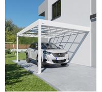 Carport adossé aluminium Blanc Trigano - LIBECCIO WALL - 16 m²