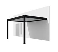 Carport adossé aluminium - noir 3x2m - Design contemporain 2995x2058mm fenetre24.com