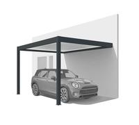 Carport adossé anthracite avec éclairage LED intégré - Structure robuste
