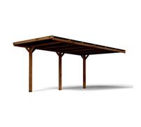 Carport Victor adossable autoclavé marron