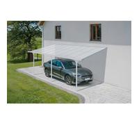 Carport adossé KLEO Cazeboo abri voiture aluminium 5x3 m toit polycarbonate blanc 15 m²