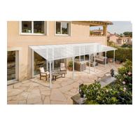 Carport adossé KLEO Cazeboo abri voiture aluminium 9x3 m toit polycarbonate blanc 27 m²