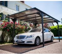 Habrita Carport en aluminium toit plat (294x500cm) - CAR 3050 ALTP