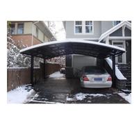 Carport double 6x5m en aluminium gris anthracite
