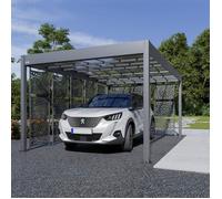 Kover by Trigano Carport en aluminium et polycarbonate + 8 brise-vues Libeccio 16 m² - J-87918P1