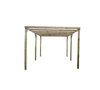 Habrita Carport en Bois de Pin Traité avec Couverture en PVC 15 m² - CAR 3051A2