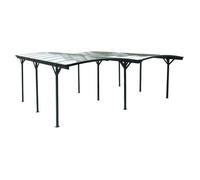 Carport avec extension aluminium et polycarbonate 30m² LE MANS