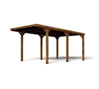 Carport simple en bois autoclave Cerland Victor 16,5 m² - Marron