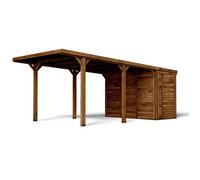CERLAND Carport Simple en Bois 21 m² avec annexe Léon 322x649x269 cm