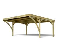 Carport Bois 2 Voitures 30,9 m² Victor Modern - sans Poteau Central