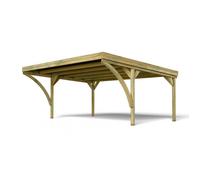 Forest-Style Carport en bois de pin traité autoclave 30,9 m² - Double Victor Modern - 4926