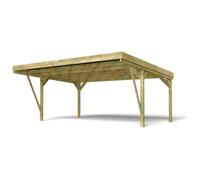 Forest Style Carport 2 Voitures en Bois traité 29,2 m² - Victor Design 604x512x273 cm - Cerland