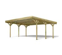 CARPORT BOIS 2 VOITURES 30,9M² 6 POTEAUX 9X9