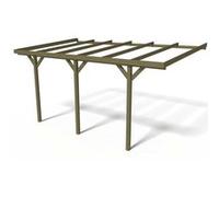 Habitat et Jardin – Carport bois adossé pour voiture Solar 2 – 300 x 454 x 245 cm