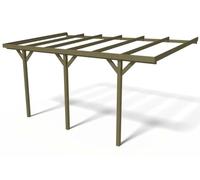 Carport Bois adossé Voiture Solar 2" - 300 x 454 x 245 cm