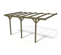 Carport bois adossé voiture "" Solar 2 "" - 300 x 454 x 245 cm