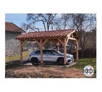 Carport bois Douglas 2 pentes 15 m², 6 poteaux. Abri extérieur. Garantie 10 ans