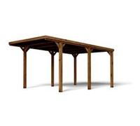 Carport simple en bois autoclave Cerland Victor 16,5 m² - Marron