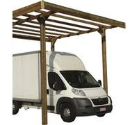 Solid Carport en Bois Autoclave pour Camping Car (506x406cm) - S7762