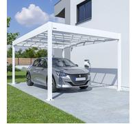 Carport design aluminium blanc Made in France