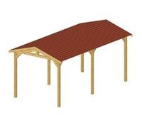 Carport Deux Pentes - 3,3 m x 6,05 m - PIN DOUGLAS - 20 m²