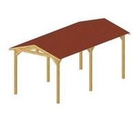 Carport Deux Pentes - 3,3 m x 7,05 m - PIN DOUGLAS - 23,30 m²