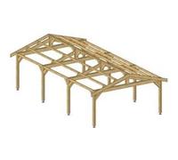 Carport deux pentes - 550cm x 1050cm - PIN DOUGLAS - surface 57,75 m²