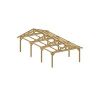 Carport deux pentes - 550cm x 1050cm - PIN DOUGLAS - surface 57,75 m²