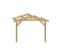 Carport Deux Pentes Adossé - 5 m x 4 m - PIN DOUGLAS - 20 m²