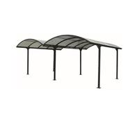 Habrita Carport double en aluminium CAR6048ALRP 28,62 m² (590 x 485 cm) Gris anthracite
