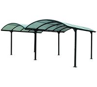 Carport double en aluminium 28,62 m² - 590 x 485 cm - Gris anthracite