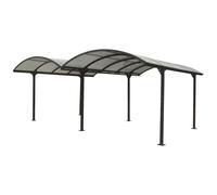 Carport double en aluminium 28,62 m² - 590 x 485 cm - Gris anthracite