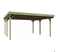 Carport Double En Bois Basic 5,1 X 5 M Beige