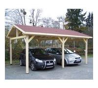 Carport double pente avec couverture bardeau bitumé en rouleau 22,85 m2 - HABKA4563BM