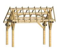 Carport Bois Asymétrique 3,90 x 5,05 m - Foresta LEMNO