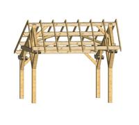 Carport Bois Asymétrique 3,90 x 5,05 m - Foresta LEMNO