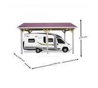 Habrita Carport Bois Contrecollé Double Pente 30° 3,5x6m Spécial Camping-Car - AR 3560 BM CC