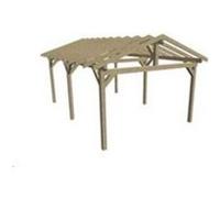 Carport double pente avec préparation pour couverture tuile 22,85 m2 - HABKA4563ST