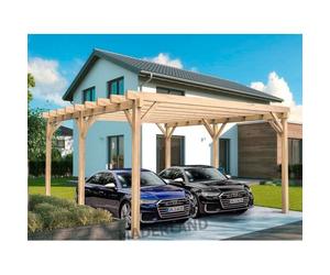 Carport En Bois Lamellé-Collé Nîmes 600 X 500 Cm - Maderland Multicolore
