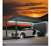 Carport isotoit® MODERN Gris anthracite 3,78x3,00m - OMBRAZUR - Aluminium - LED intégrées