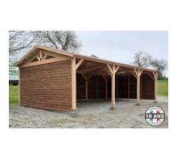 Carport luxe Bois Douglas Français 48 m² - 2 pentes - 8 poteaux - Abri extérieur - Garantie 10 ans