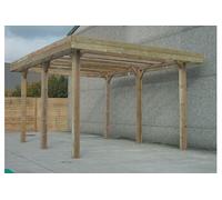 Solid Carport en Bois Autoclave pour Camping Car (506x506cm) - S7763