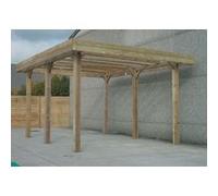 Carport Modular en bois base 6x5m hauteur 4m Marron G
