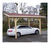Pergola Bois Monopente avec Couverture Bardeau Bitumé 3,00 x 3,62 m
