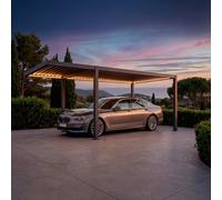 Carport NEIRIA Graphite 5,5 x 3 m - Acier galvanisé, Aluminium traité époxy Hespéride
