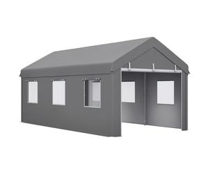 Carport - Outsunny - 600x295x278cm - PE - gris