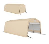 Outsunny Tente Garage carport dim. 6,2L x 3,3l x 2,4H m Acier galvanisé Robuste PE Haute densité 150 g/m² imperméable Anti-UV, 1 Porte Kaki et 2 aérations
