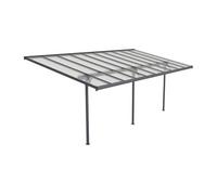 Carport pergola adossé en aluminium 18,8 m² anthracite - ALVARO